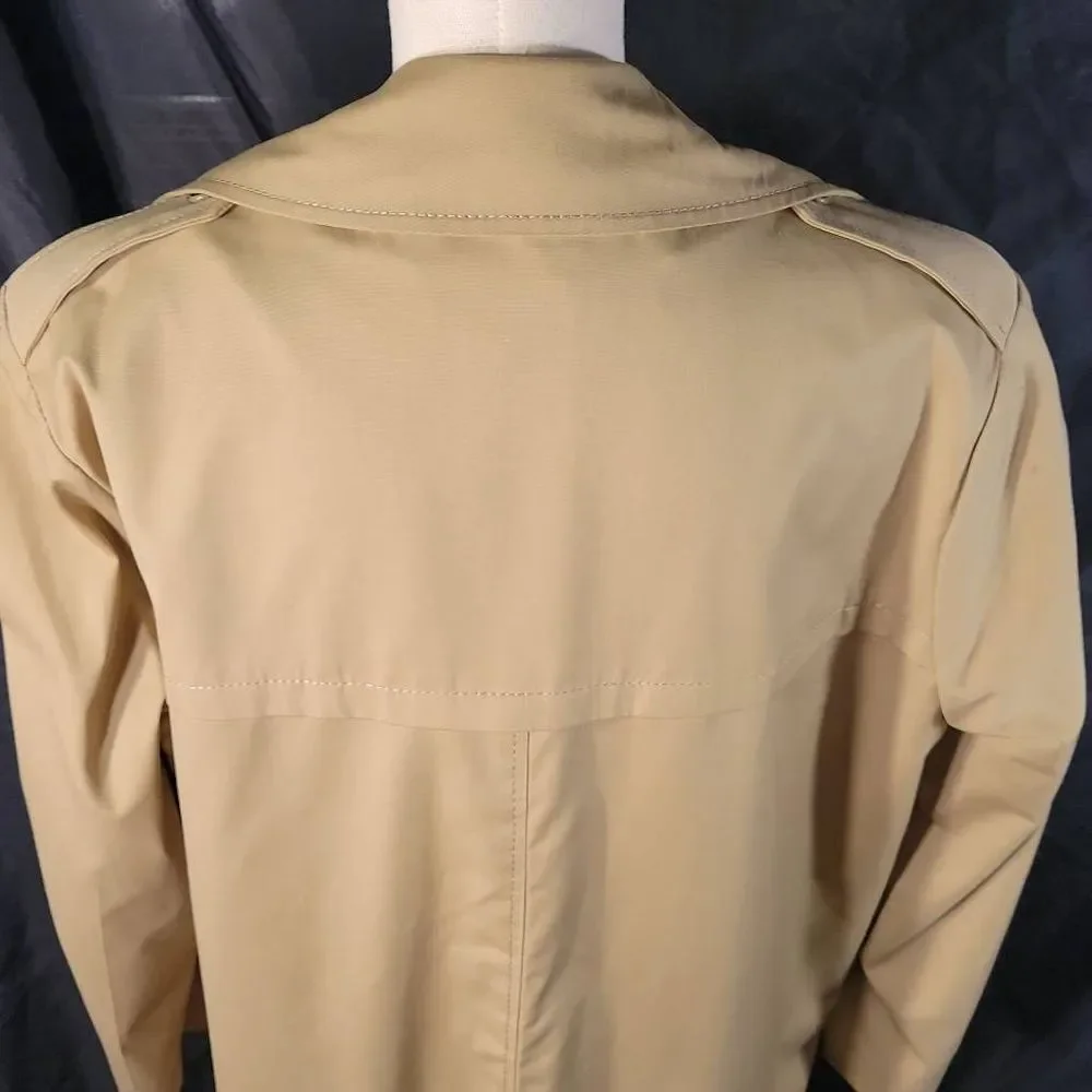 Trench coat Vintage Men's Large 42 Regular Long‎ Tan Double Breasted Coat